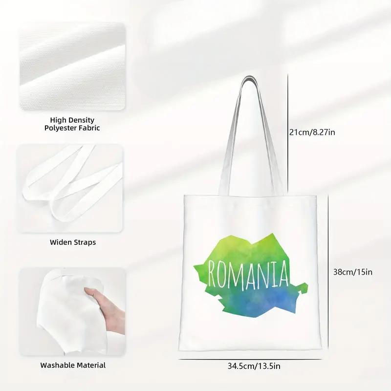 Geantă - Imprimeu Hartă Verde